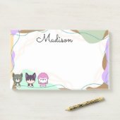 Persoonlijke cartoonhond post-it® notes (Op bureau)