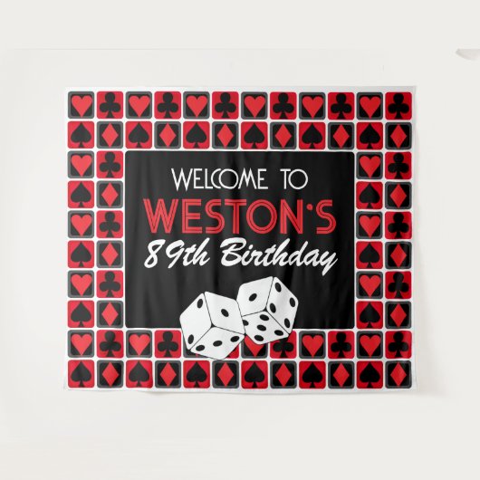 Persoonlijke Casino Poker Feest Achtergrond Tapijt Wandkleed (Voorkant (horizontaal))