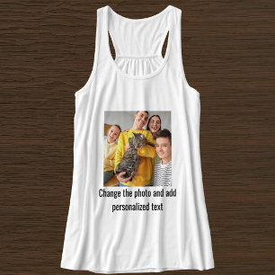 Persoonlijke Cat Moeder Familie Huisdier Foto Zwar Tanktop