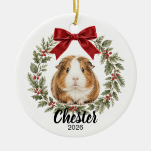 Persoonlijke cavia kersthuisdier aandenken keramisch ornament