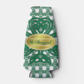 Persoonlijke Celtic Shamrock Scroll Flesjeskoeler (Voorkant)