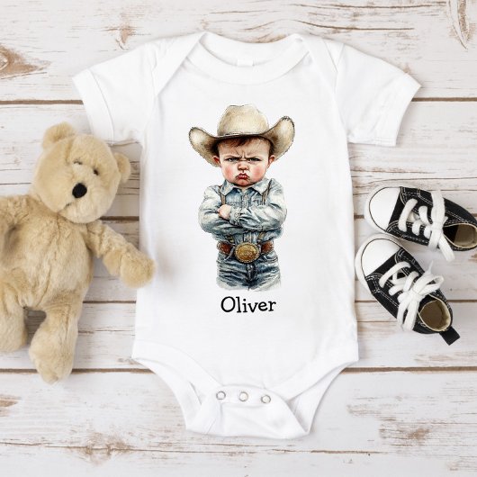Persoonlijke Chagrijnige Cowboy Romper