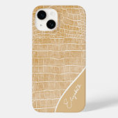 Persoonlijke champagne Beige Crocodile Case-Mate iPhone Case (Achterkant)