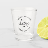 Persoonlijke Cheers Trouwshooters Shot Glas (Voorkant)