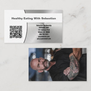 Persoonlijke Chef Borstelstaal Aangepaste foto QR- Visitekaartje