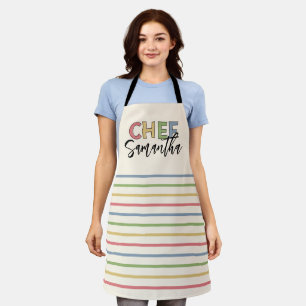 Persoonlijke Chef Colorful Stripes Cute Gift Schort