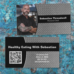 Persoonlijke Chef Diamantplaat Aangepaste Foto QR- Visitekaartje