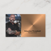 Persoonlijke Chef Faux Copper Custom Photo QR Code Visitekaartje (Voorkant)