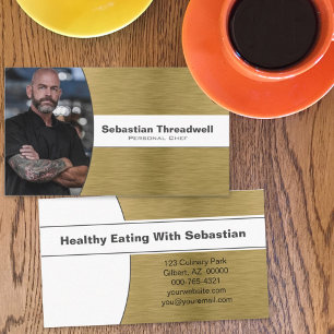 Persoonlijke Chef Faux, geborsteld voor bruin Visitekaartje