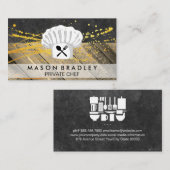Persoonlijke Chef Houten Paneel Slate Gold Spatter Visitekaartje (Voorkant / Achterkant)