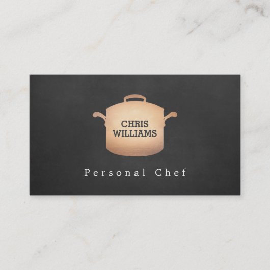 Persoonlijke Chef Koper Koken Pot Catering Logo Visitekaartje (Voorkant)