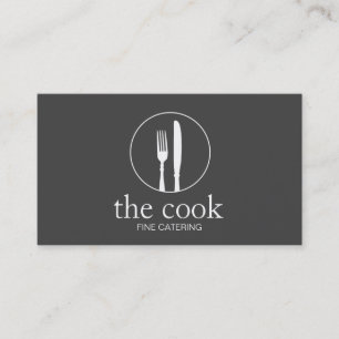 Persoonlijke Chef Modern Catering Back and White Visitekaartje