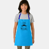 Persoonlijke Chef Mustache Illustration Blue Schort (Insitu)