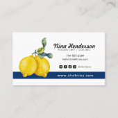 Persoonlijke Chef of Restaurant Lemon & Blue Tile Visitekaartje (Voorkant)