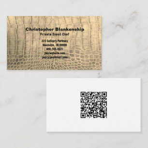 Persoonlijke Chef Tan Snake Skin Textiel QR Code Visitekaartje
