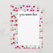 Persoonlijke Cherry Notecards Bedankkaart (Voorkant / Achterkant)