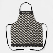 Persoonlijke Chevron Black & White Apron Schort (Voorkant)