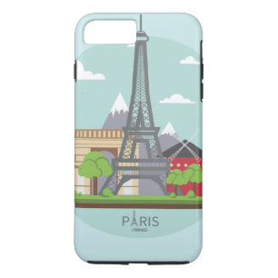 Persoonlijke Chic Paris Eiffel Tower Hoesje-Mate i iPhone 8 Plus / 7 Plus Hoesje