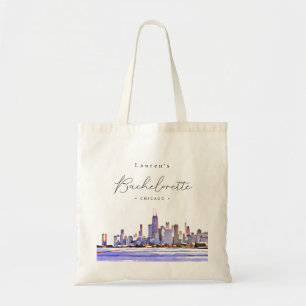 Persoonlijke Chicago Skyline Bachlorette Party Tote Bag