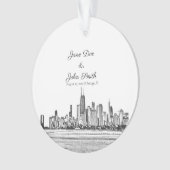 Persoonlijke Chicago Skyline Ornament (voorkant)