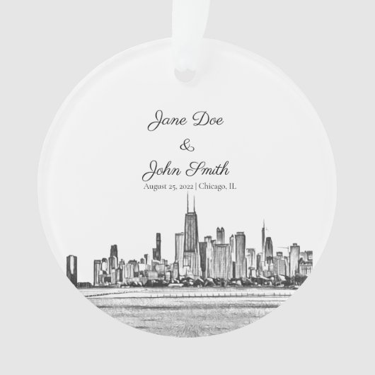 Persoonlijke Chicago Skyline Ornament (voorkant)