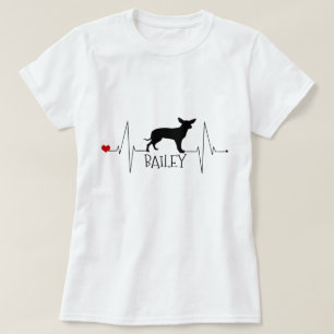 Persoonlijke Chihuahua Love My Dog Heart Beat T-shirt
