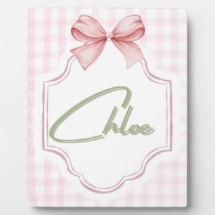 Persoonlijke Chloe Baby Meisje Slaapkamer Boog&Gin Fotoplaat