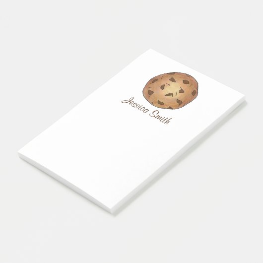 Persoonlijke chocolade Chip Cookie Post It Notes (Schuin)