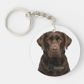 Persoonlijke chocolade Lab-portret hond sleutelhan Sleutelhanger