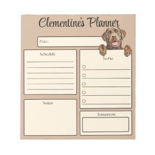 Persoonlijke Chocolate Labrador Dagelijkse Planner Notitieblok