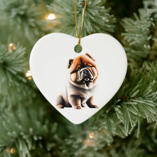 Persoonlijke Chow Chow Puppy Keramisch Ornament (Boom)