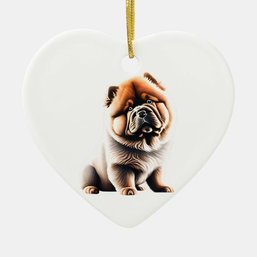 Persoonlijke Chow Chow Puppy Keramisch Ornament (Voorkant)