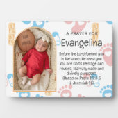 Persoonlijke christelijke babygebedsgeschenk fotoplaat (voorkant)