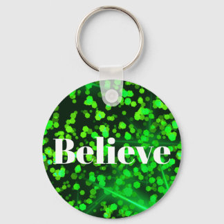 Persoonlijke Christelijke Geloof Groen Glitter Sleutelhanger