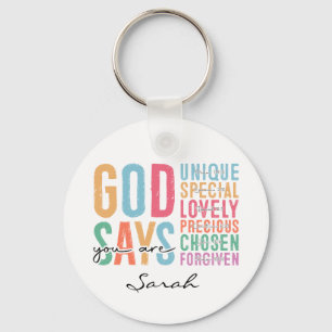 Persoonlijke christelijke sleutelhanger Bijbelve