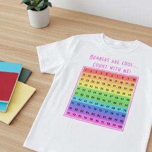 Persoonlijke "Cijfers zijn cool!" 1-100 Grafiek Ki T-shirt