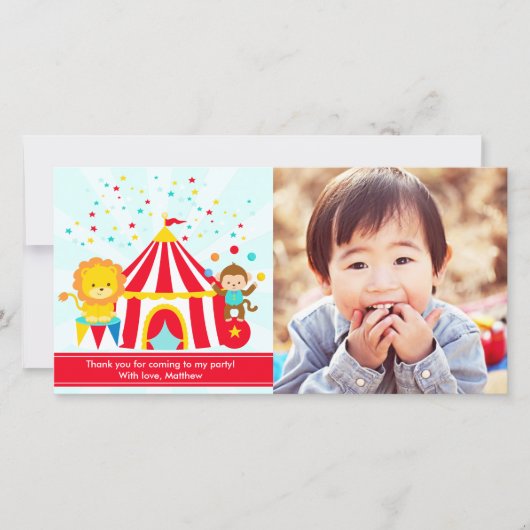 Persoonlijke Circus Kermis Dank Je Bedankkaart (Voorkant)