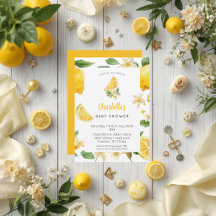 Persoonlijke citroen citrus baby shower uitnodigin