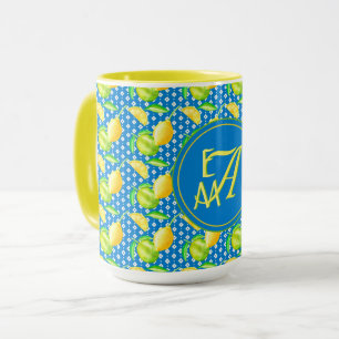Persoonlijke citroenboom Azure-blauw huwelijkscade Mok