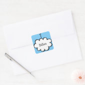 Persoonlijke Cloud on a String Vierkante Sticker (Envelop)