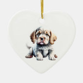 Persoonlijke Clumber Spaniel Puppy Keramisch Ornament (Voorkant)