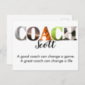 Persoonlijke coachingspelers briefkaart (Voorkant / Achterkant)