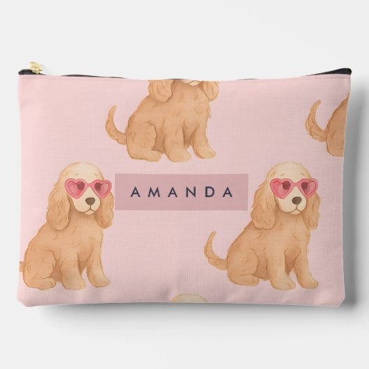 Persoonlijke Cocker Spaniel Hond met Bril Etui (Voorkant)