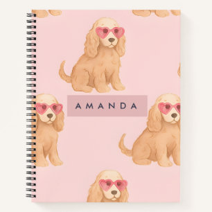 Persoonlijke Cocker Spaniel Hond met Bril Notitieboek