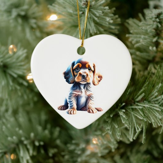 Persoonlijke Cocker Spaniel Puppy Keramisch Ornament (Boom)