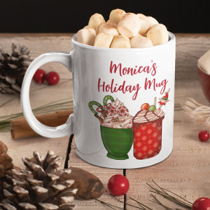 Persoonlijke Coffee Espresso Aquarel Kerstmis Koffiemok