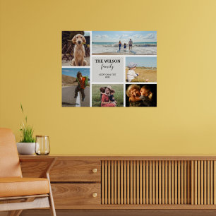 Persoonlijke collage met 6 familiefotoherinneringe poster