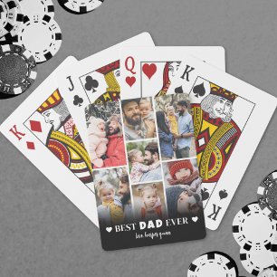 Persoonlijke Collage Met Foto's Van Papa Pokerkaarten