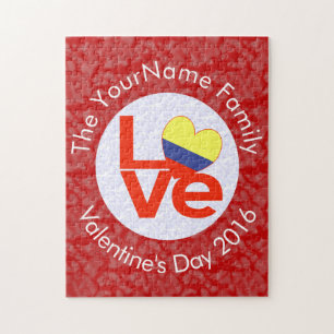 Persoonlijke Colombiaanse Rode LOVE Vlag Legpuzzel