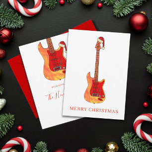 Persoonlijke Coole Gitaar Prettig Kerstfeest Feestdagenkaart